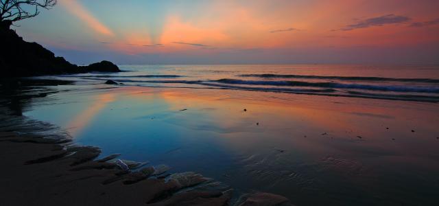 calm beach at sunrise